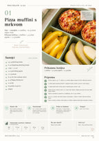 Primjer recepta iz MALI BALANS kuharice za djecu - pizza muffini s mrkvom i lunchbox ideja