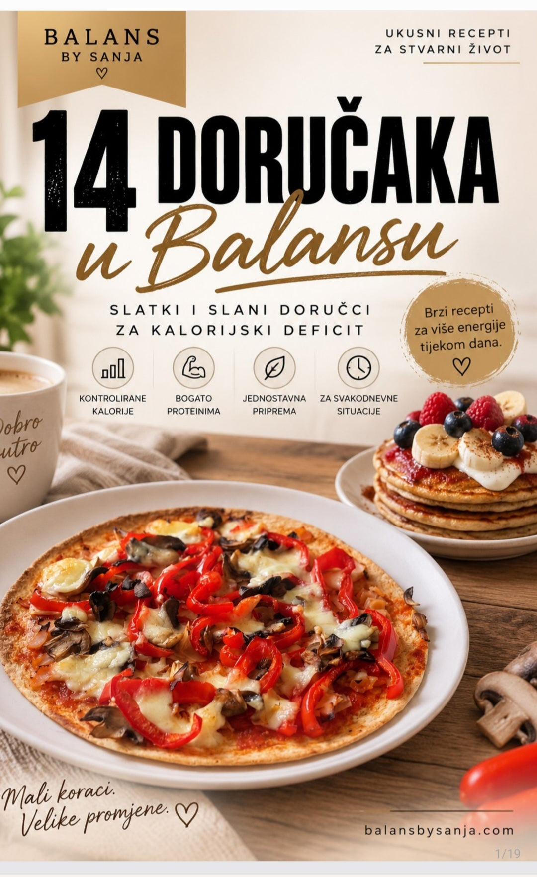 Digitalna PDF kuharica 14 doručaka za kalorijski deficit – Balans by Sanja