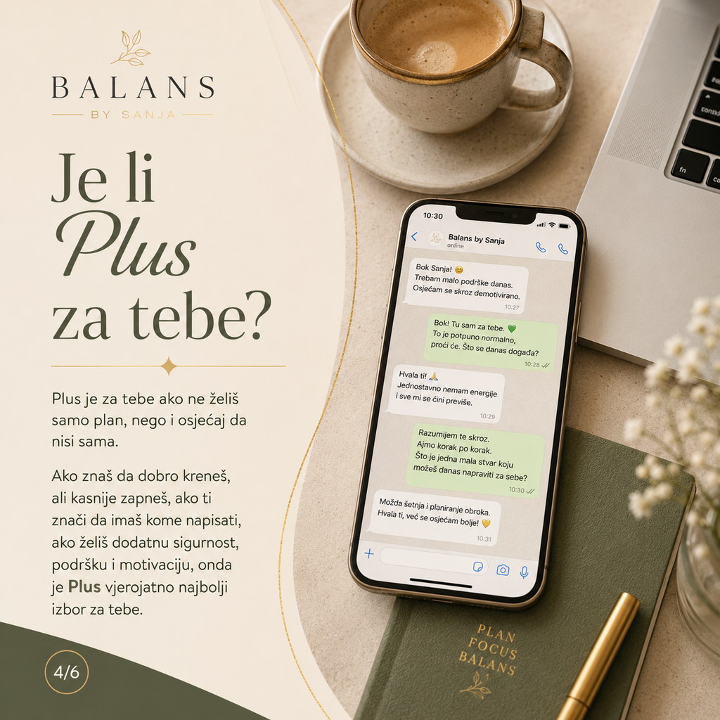BALANS Plus – individualni plan prilagođen dnevnom ritmu