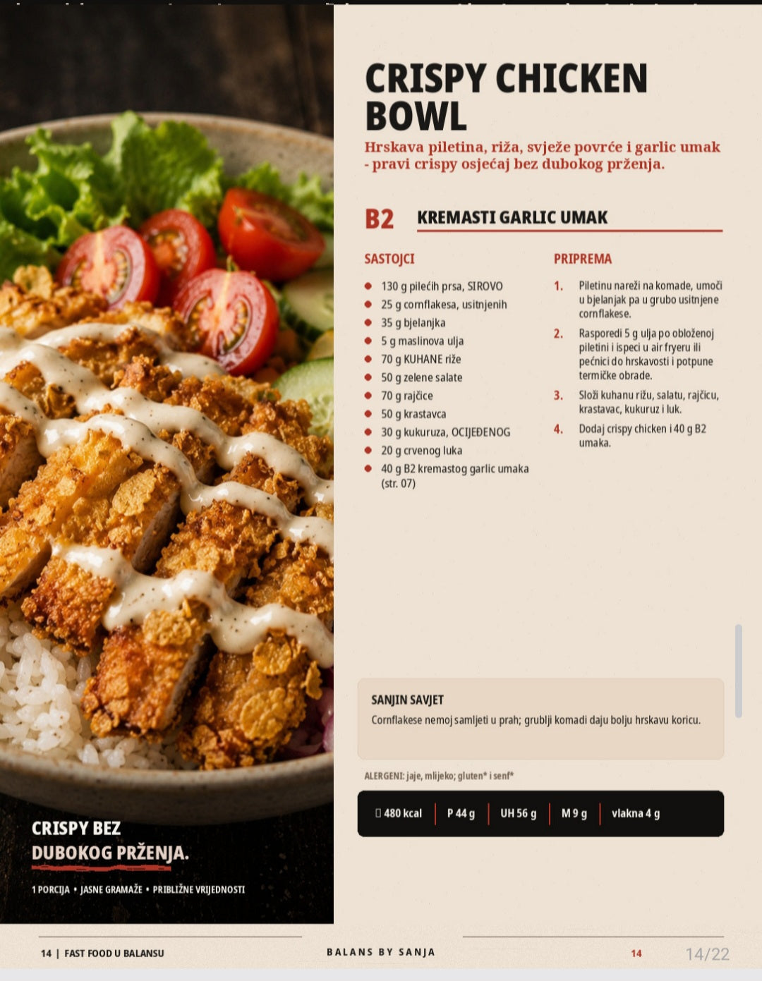 Pregled recepata iz digitalne PDF kuharice Fast Food u Balansu – Balans by Sanja