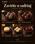 Sadržaj kuharice Slastice u Balansu – recepti 26 do 30, kuglice, limun cheesecake i lava tortica